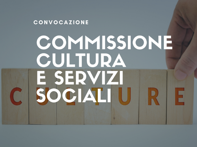 30 maggio | Commissione congiunta Servizi Sociali e Cultura 