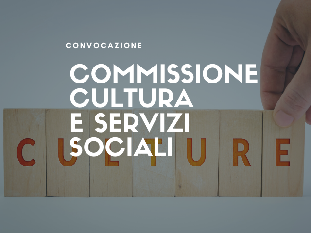 22 novembre | Convocazione congiunta Servizi Sociali e Cultura 